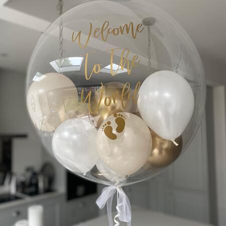 Personalised New Baby Bubble Helium Balloon I My Dream Party Shop Ruislip