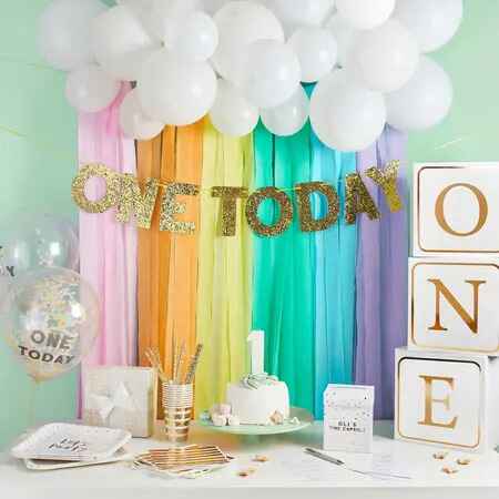 One Today Gold Glitter Garland I First Birthday Party Supplies I My Dream Party Shop UK