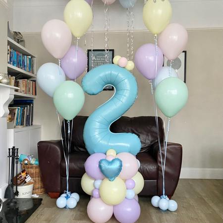 Pastel Number Two Number Column I Children's Number Columns I My Dream Party Shop Ruislip