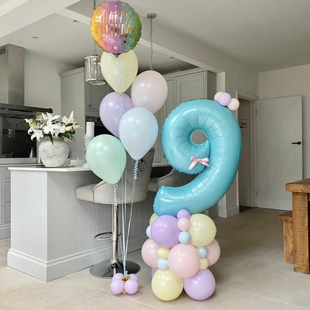 Pastel 5 Latex and 1 Foil Helium Balloon Bouquet I My Dream Party Shop Ruislip