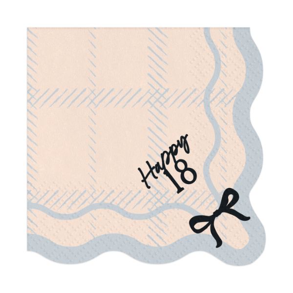 Happy 18th Birthday Black Bow Napkins I 18th Birthday Party Supplies I My Dream Party Shop UK