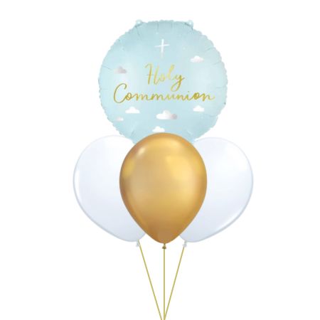 Holy Communion and White and Gold Latex Bouquet I Helium Balloons Ruislip I My Dream Party Shop