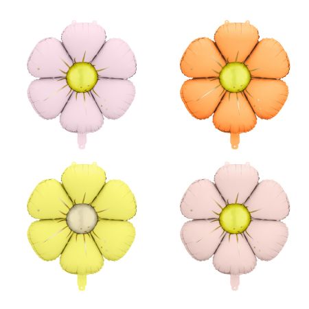 Pastel Daisy Foil Balloons 4 Pack I Pastel Party Decorations I My Dream Party Shop UK