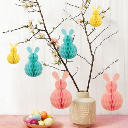 Pastel Easter Bunny Honeycomb Decorations I Easter Party Decorations I My Dream Party Shop UK