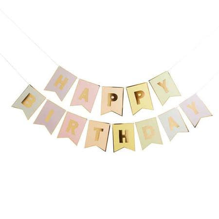 Gold and Pastel Happy Birthday Garland I Pretty Pastel Decorations I My Dream Party Shop UK