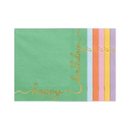 Pastel and Gold Happy Birthday Napkins I Pastel Party Tableware I My Dream Party Shop UK