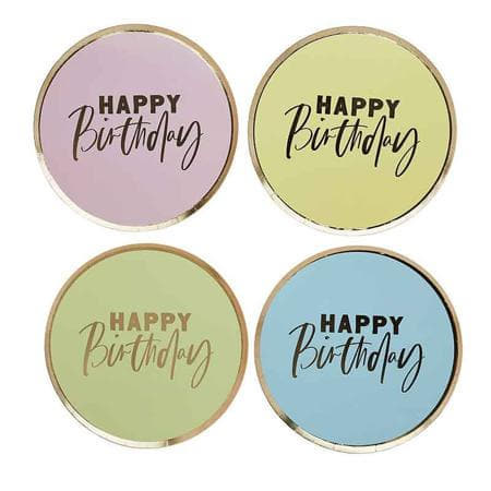 Pastel Happy Birthday Plates I Pastel Party Tableware I My Dream Party Shop UK