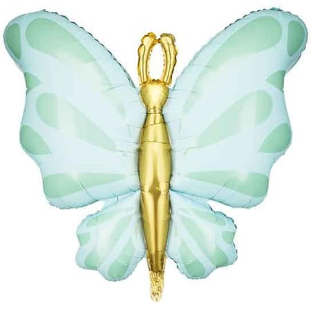 Pastel Mint Green and Gold Butterfly Balloon I Fairy Party Decorations I My Dream Party Shop UK