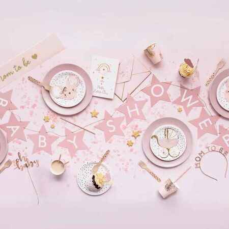 Pastel Pink Star Baby Shower Banner I Baby Shower Decorations I My Dream Party Shop UK