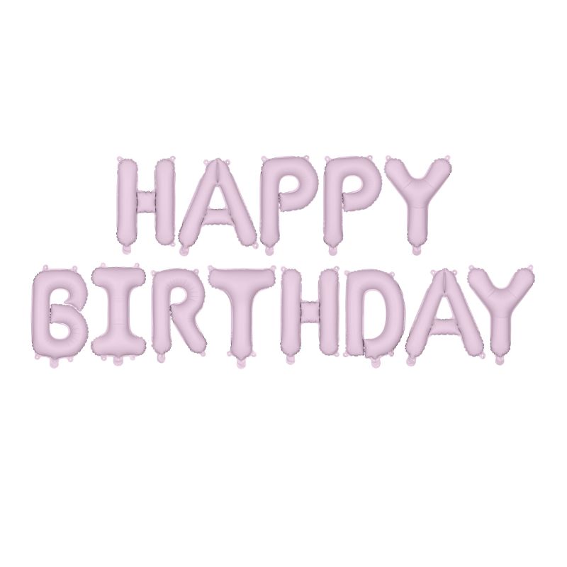 Pale Pink Happy Birthday Balloon Bunting