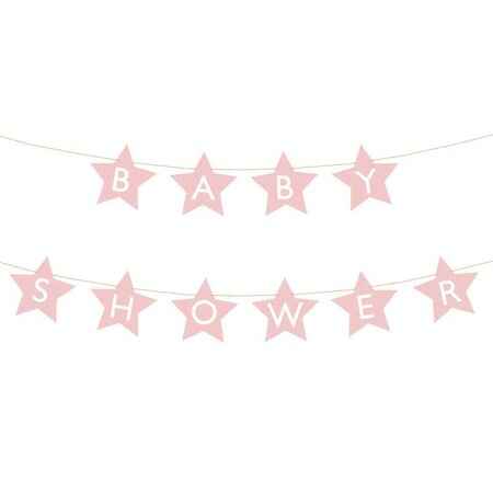Pastel Pink Star Baby Shower Garland I Baby Shower Decorations I My Dream Party Shop UK