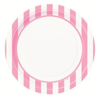 Pastel Pink and White Striped Plates I Pink Party Tableware I My Dream Party Shop UK