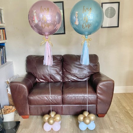 Pink or Blue Peter Rabbit Orbz Balloons I Helium Birthday Balloons I My Dream Party Shop Ruislip