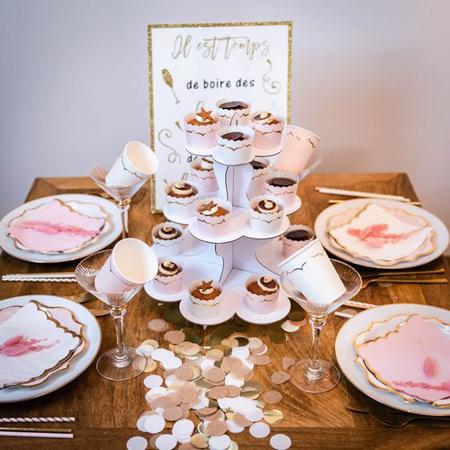 Pink and Gold Scalloped Party Napkins I Pink and Gold Party Tableware I My Dream Party Shop UK