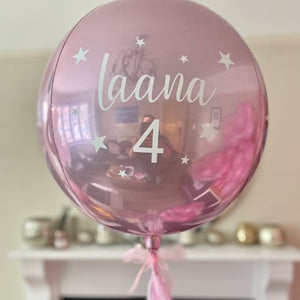 Personalised Pastel Pink Orbz Helium Balloon I Collection Ruislip I My Dream Party Shop