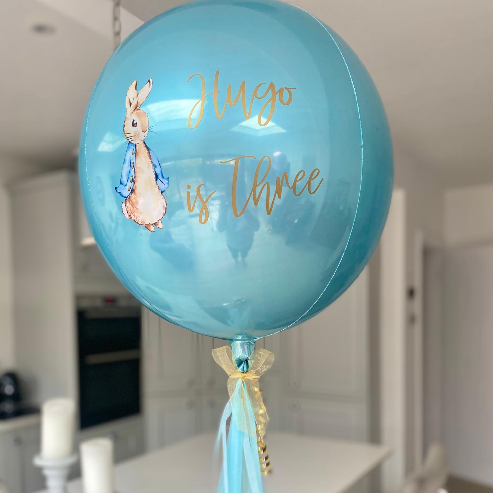 Peter Rabbit With Balloon Image Personalised Peter Rabbit Orbz I 1st Birthday Balloons Ruislip - My ...