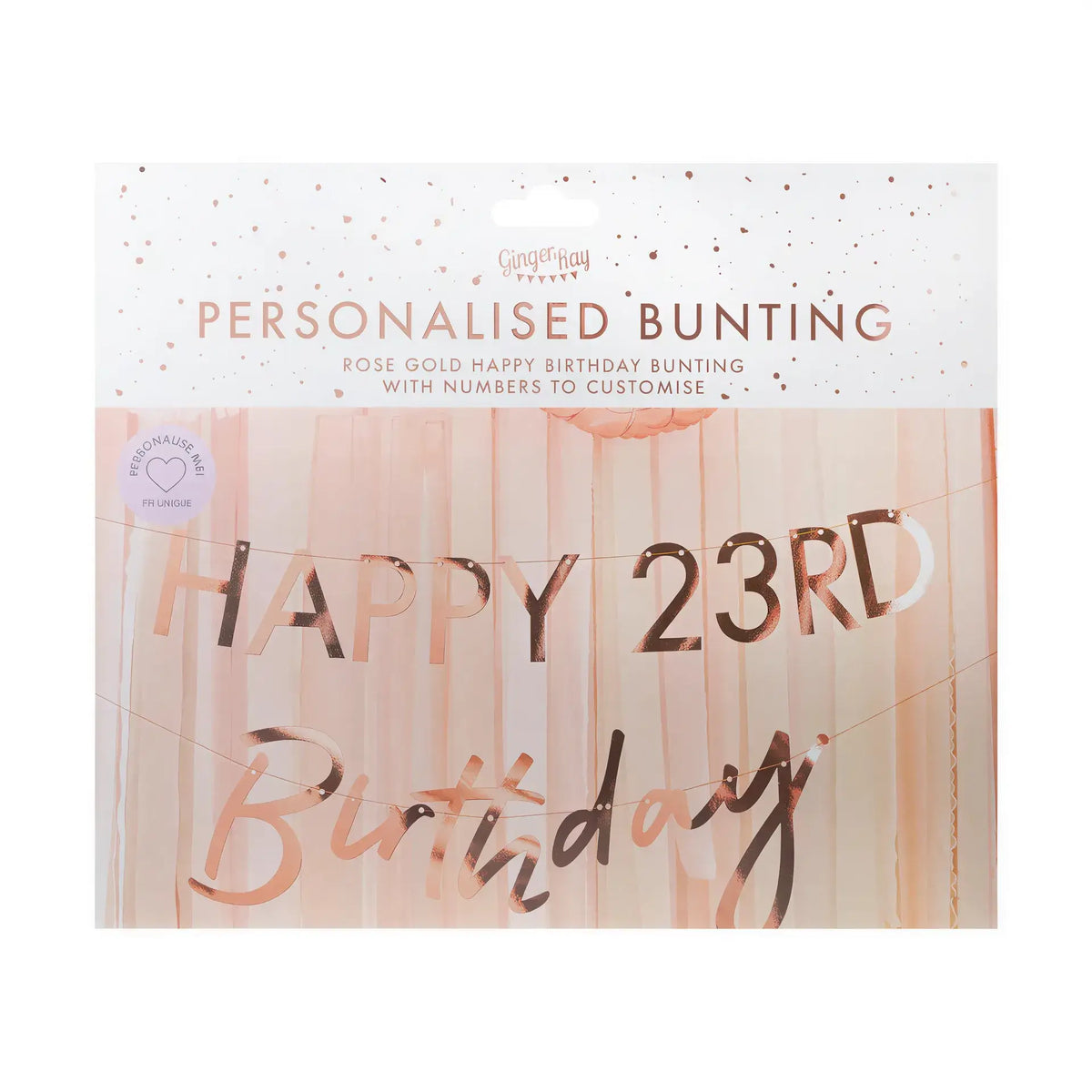 Rose Gold Customisable Birthday Garland I Rose Gold Decorations I My Dream Party Shop UK