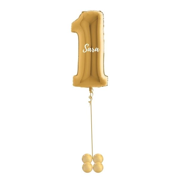 Personalised Vintage Gold 40 Inch Helium Number Balloon I Collection Ruislip I My Dream Party Shop