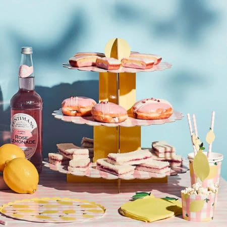 Pink Gingham Cake Stand I Pink Party Supplies I My Dream Party Shop UK