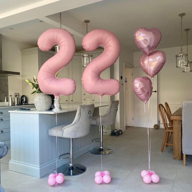 Helium Pastel Pink Number Balloons Collection Ruislip I My Dream Party Shop 