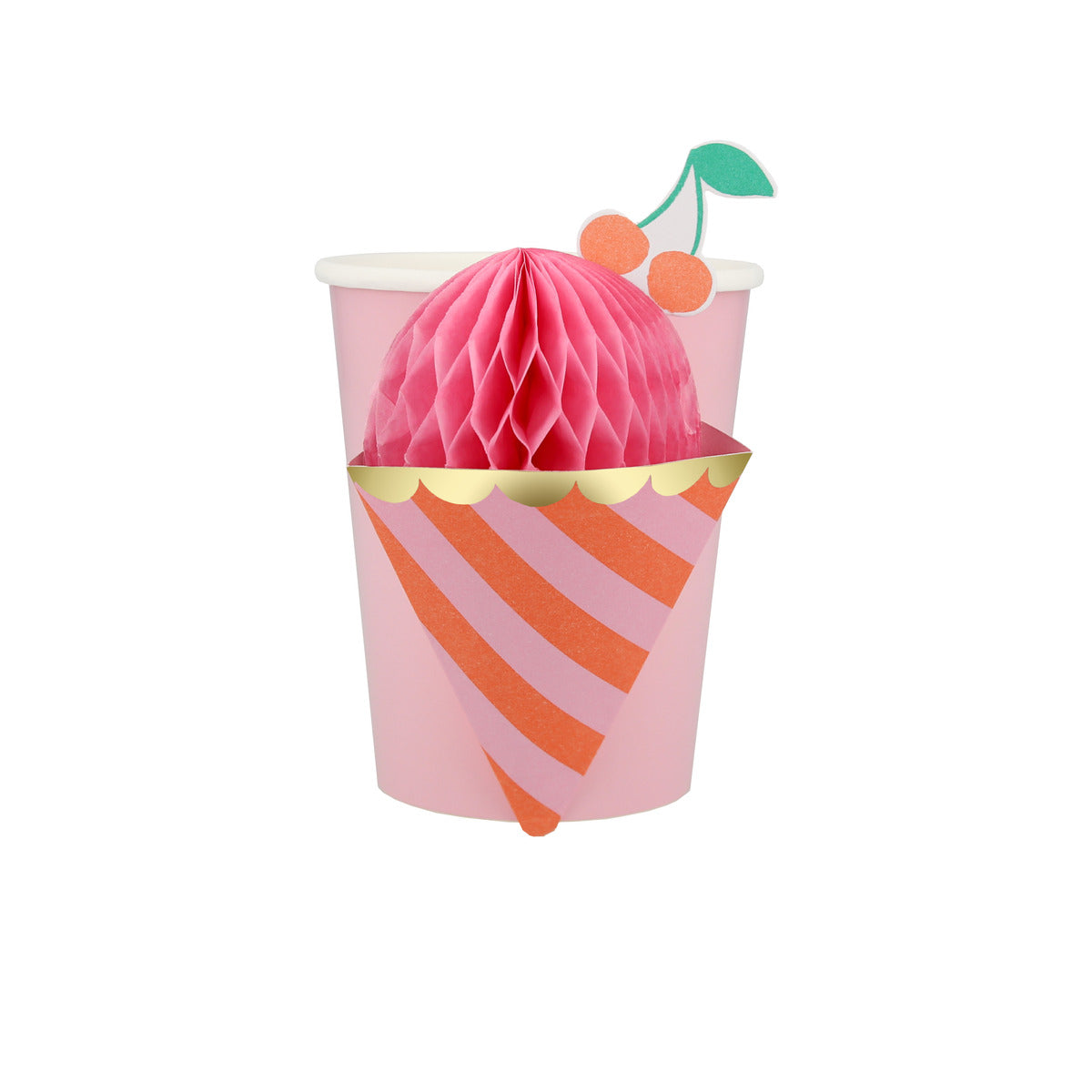 Honeycomb Ice Cream Party Cups Meri Meri I Ice Cream Party Decorations I My Dream Party Shop UK