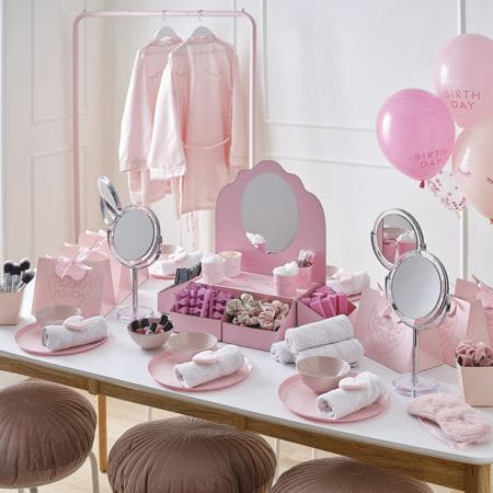 Pink Sleepover Polka Dot Party Plates I Girls Sleepover Party Supplies I My Dream Party Shop UK