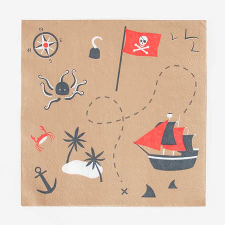 Pirate Party Map Napkins I Pirate Party Supplies and Balloons I My Dream Party Shop UK