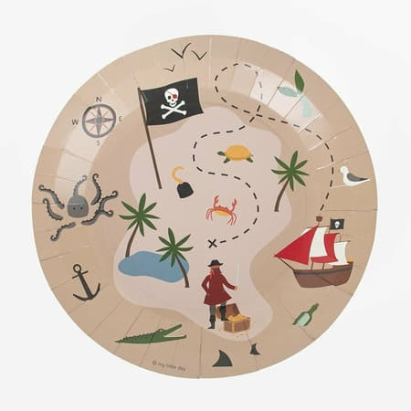 Pirate Party Map Plates I Pirate Party Decorations I My Dream Party Shop UK