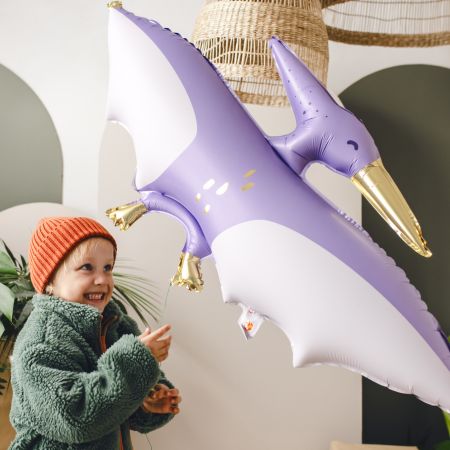 Lilac Pterodactyl Dinosaur Foil Balloon I Dinosaur Party Decorations I My Dream Party Shop UK
