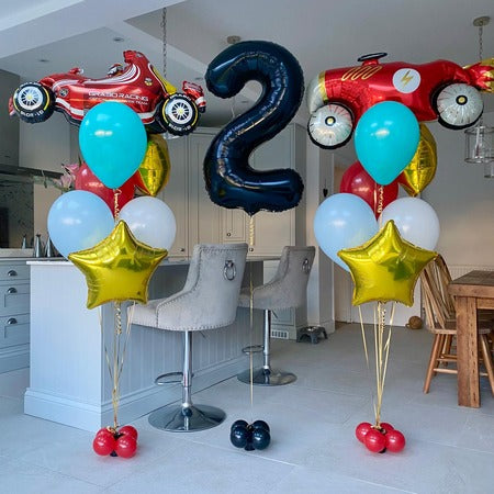 Racing Car Helium Balloon Bouquets I Helium Balloons for Collection Ruislip I My Dream Party Shop