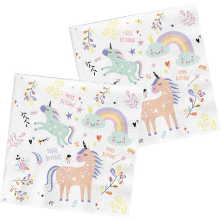 Unicorns and Rainbows Party Napkins I Pastel Unicorn Party Decorations I My Dream Party Shop UK