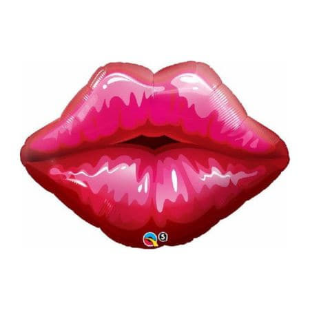 Red Kissey Lips Supershape Balloon I Valentine&#39;s Day Decorations I My Dream Party Shop UK