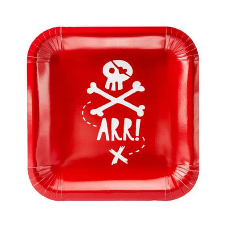 Small Red Pirate Party Plates I Pirate Party Supplies I My Dream Party Shop UK