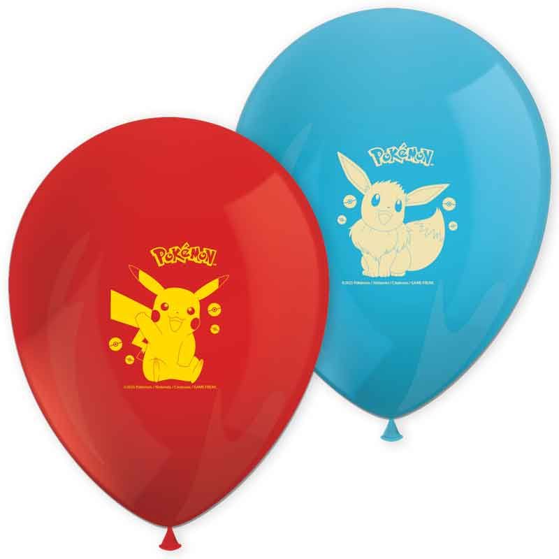 Red and Blue Pokemon Latex Balloons I Pokemon Party Supplies I My Dream Party Shop UK