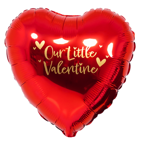 Red and Gold Our Little Valentine Heart Balloon I Valentine's Balloons I My Dream Party Shop Ruislip
