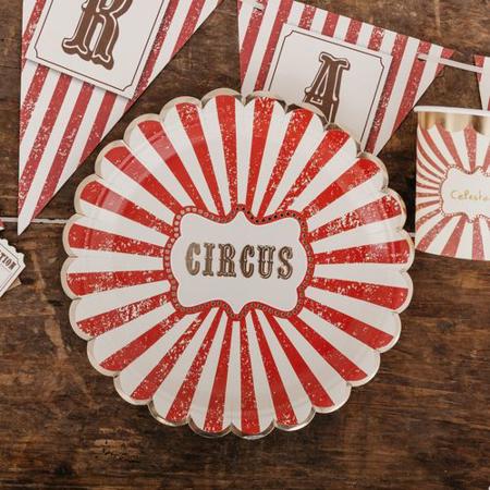 Vintage Striped Circus Party Plates I Circus Party Supplies I My Dream Party Shop UK