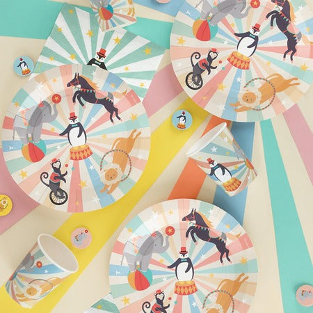Pastel Circus Animals Plates I Pastel Circus Party Decorations I My Dream Party Shop UK