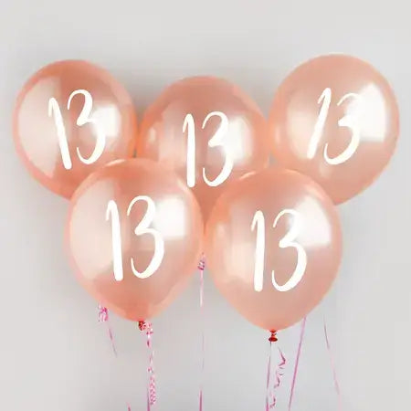 Rose Gold 13th Birthday Balloons I 13th Birthday Party Decorations I My Dream Party Shop UK