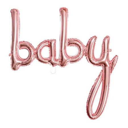 Rose Gold Baby Script Balloon I Baby Shower Decorations I My Dream Party Shop UK