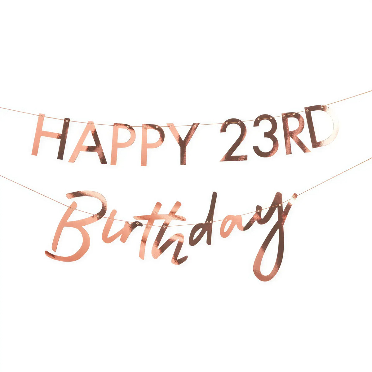 Rose Gold Customisable Milestone Birthday Banner I Rose Gold Party Decorations I My Dream Party Shop UK