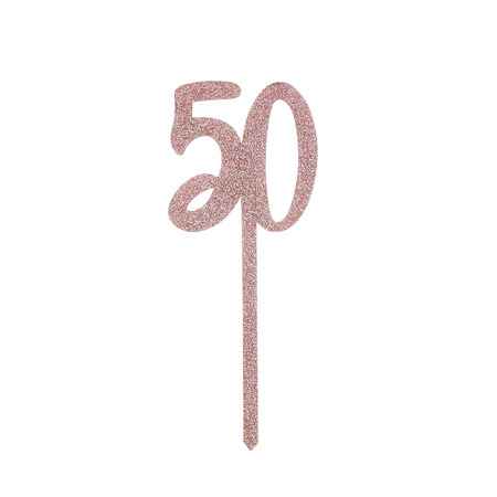 Rose Gold 50th Birthday Cake Topper I 50th Birthday Party Supplies I My Dream Party Shop UK