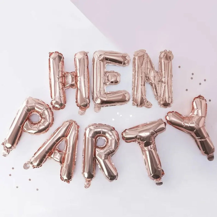 Rose Gold Hen Party Balloon Bunting I Hen Party Decorations I My Dream Party Shop UK