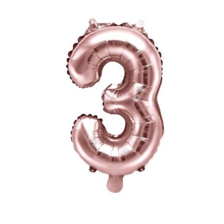 Small Rose Gold Number 3 Balloon 14 inches I Rose Gold Foil Numbers Balloons I UK