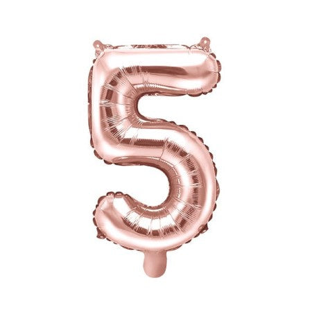 Small Rose Gold Number 5 Balloon 14 inches I Rose Gold Foil Numbers Balloons I UK