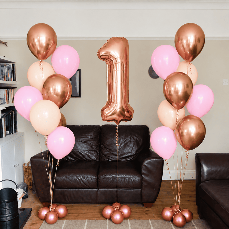 Helium Single Number and 8 Latex Balloon Bouquet Package I My Dream Party Shop Ruislip