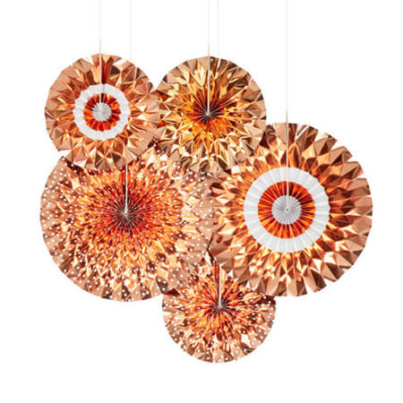 Rose Gold Paper Fan Decorations I Rose Gold Decorations I My Dream Party Shop UK