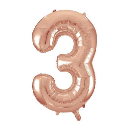 Giant Rose Gold Foil Number Three Balloon I My Dream Party Shop UK