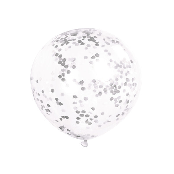 Silver Confetti Latex Balloons 6 Pack I Silver Party Decorations I My Dream Party Shop UK