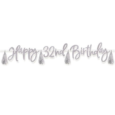 Customisable Silver Happy Birthday Garland Kit I Silver Party Decorations I My Dream Party Shop UK