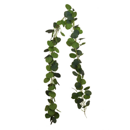 Artificial Eucalyptus Garland on White Background I Artificial Flowers and Leaves I My Dream Party Shop UK